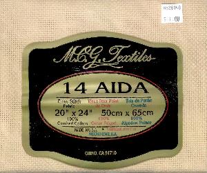 Aida 14 Count Chamois 20" x 24"/50 cm x 65 cm Piece from MCG Textiles.