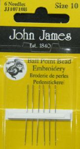 Size 10 Ball Point Bead Embroidery from John James 